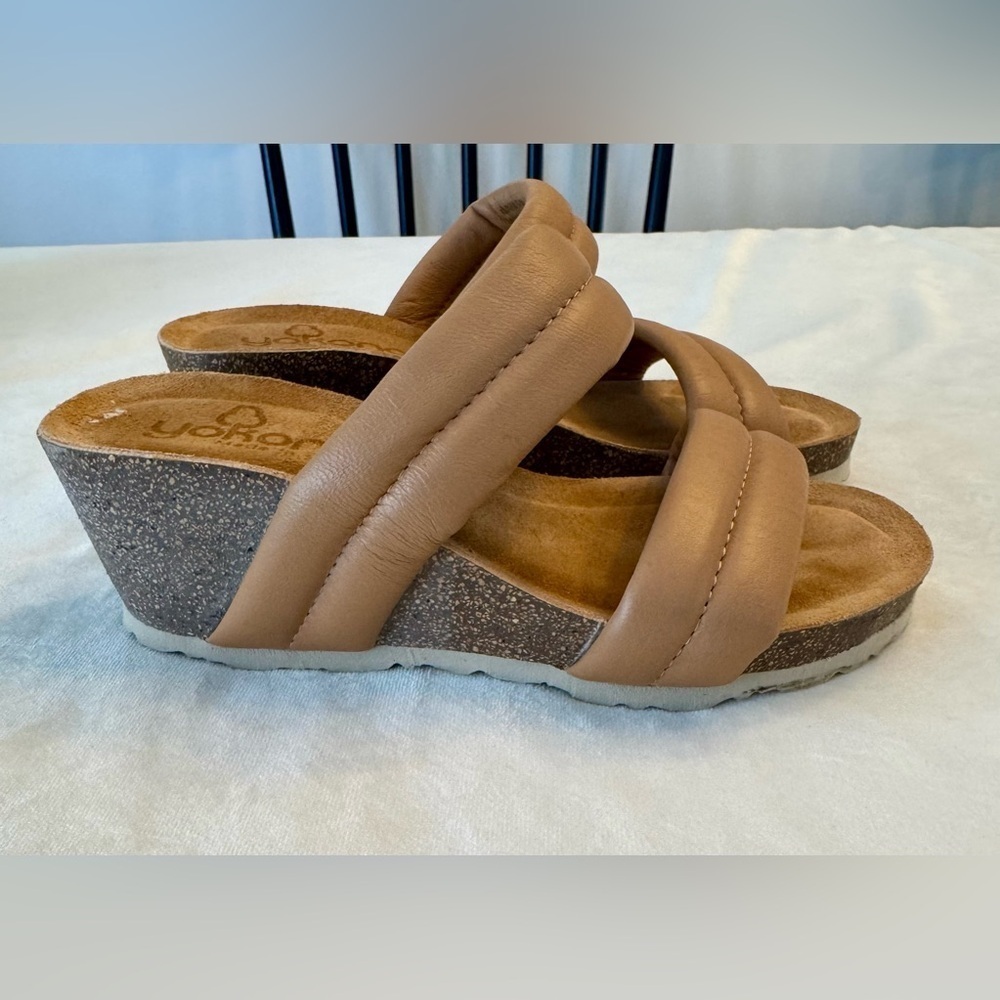 yokono Women's Brown Wedge Sandals, sz 6.5